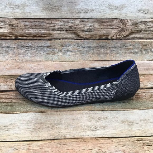 Rothys Size 9.5 The Flat Retired Birdseye Herringbone Round Toe Ballet Flat - Picture 3 of 10